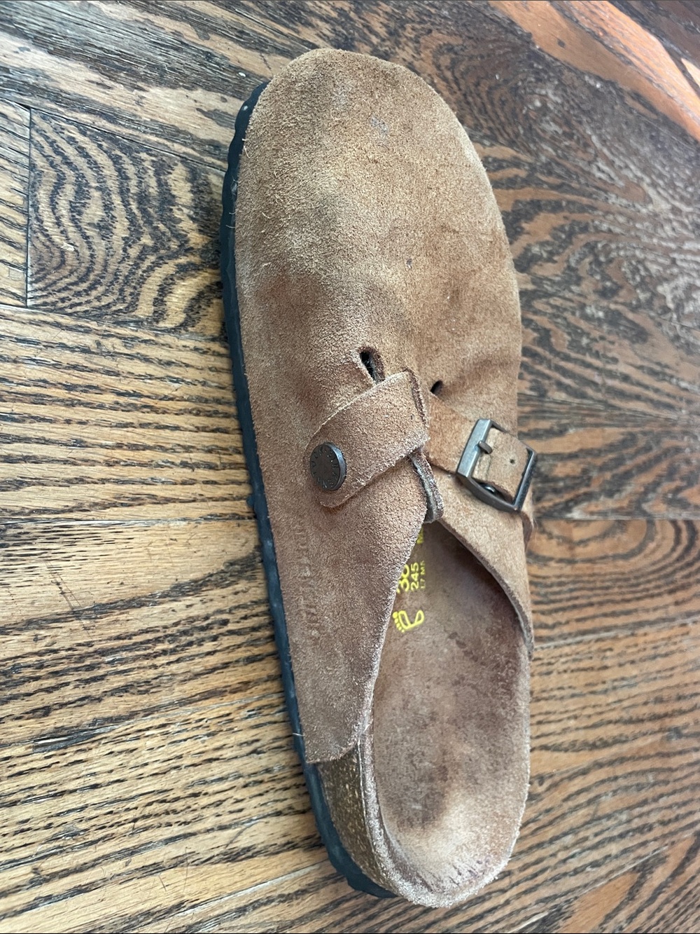 Birkenstock Boston Suede Clogs Taupe Tan Mules Size 38 Regular Fit (wide) - Picture 8 of 10